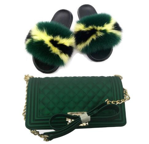 Candy Fur Slippers & Bag Set