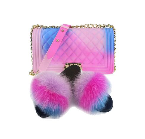 Candy Fur Slippers & Bag Set
