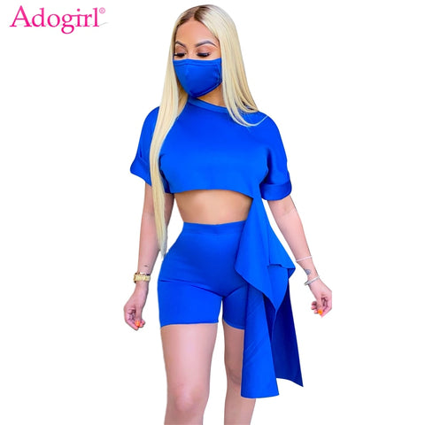 Women's Solid 3 Piece Set Short Sleeve