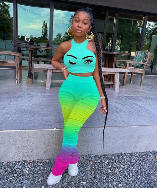 Ruched Chameleon Two Piece Tracksuit