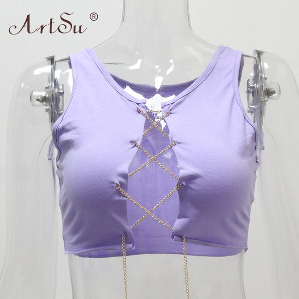 Hollow Done Chain Blouse