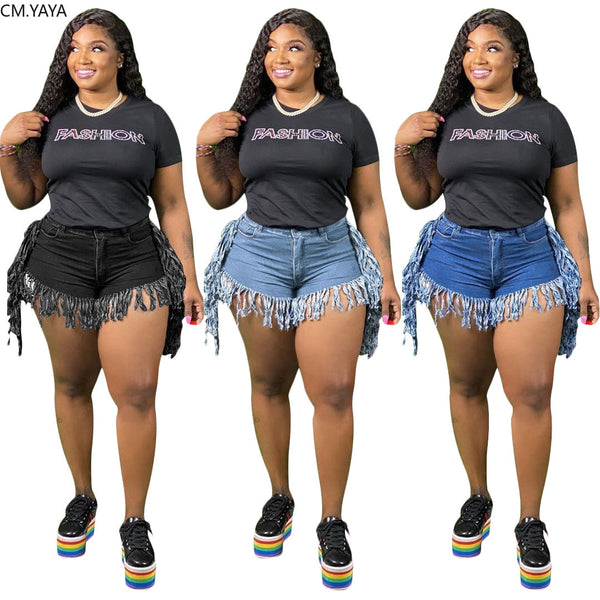 YaYa Splicing Jean Shorts