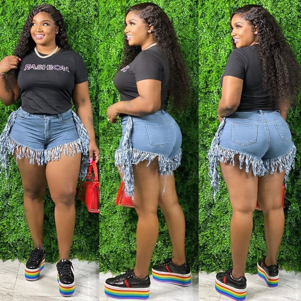 YaYa Splicing Jean Shorts