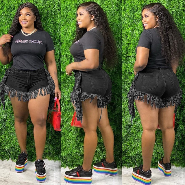 YaYa Splicing Jean Shorts